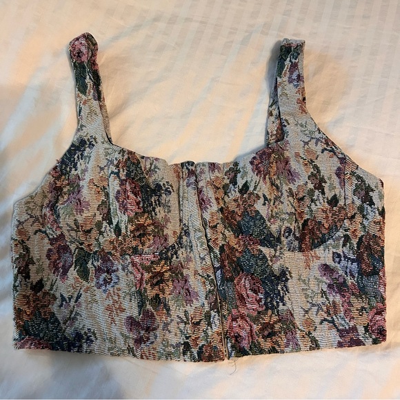 wild fable Tops - Wild Fable Floral Victorian Corset Bustier Crop Top